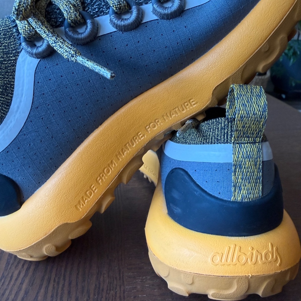 Allbirds Trail Runners SWT Grey Yellow Athletic Shoes - Picture 6 of 8